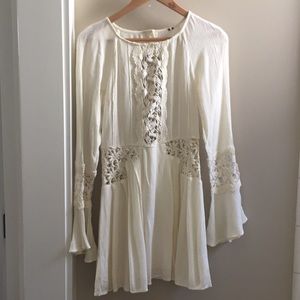 Free People lace cut-out back long sleeve dress